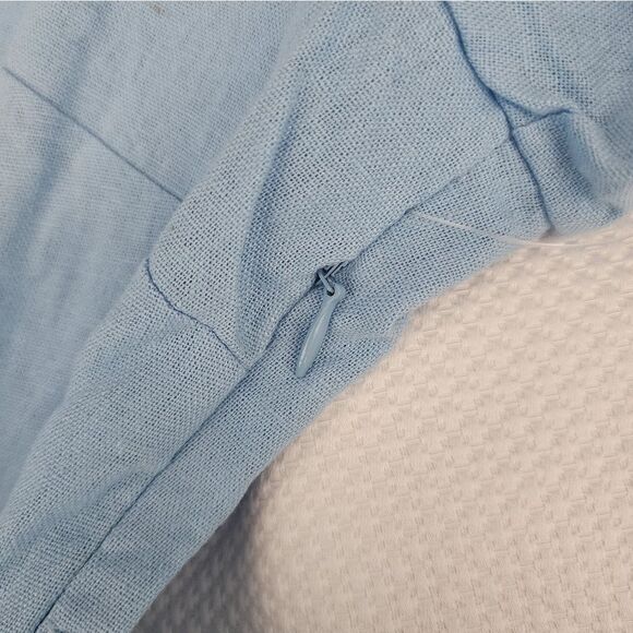 FOR CYNTHIA dress linen viscose blend side pockets belted short sleeve - Picture 8 of 13